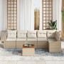 Conjunto de Sofá de Jardín de 7 Piezas con Cojines Beige Poliratán Acacia by , Outdoor sofas - Ref: Foro24-3347841, Price: 45...