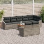 Juego de Sofá de Jardín de 9 Piezas con Cojines Gris Poliratán Acacia von , Outdoor-Sofas - Ref: Foro24-3347846, Preis: 592,5...