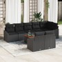Juego de sofá de jardín de 9 piezas con cojines negros de poliratán y acacia by , Outdoor sofas - Ref: Foro24-3347849, Price:...