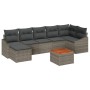 Juego de Sofá de Jardín de 8 Piezas con Cojines Gris Poliratán Acacia by , Outdoor sofas - Ref: Foro24-3347860, Price: 472,58...
