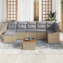 Juego de Sofá de Jardín de 8 Piezas con Cojines Beige Poliratán Acacia von , Outdoor-Sofas - Ref: Foro24-3347861, Preis: 489,...