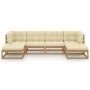 Garden furniture set 6 pieces with honey brown pine wood cushions by vidaXL, Garden sets - Ref: Foro24-3077117, Price: 534,82...