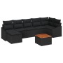Conjunto de Sofás de Jardín de 8 Piezas con Cojines Negro Poliratán Acacia by , Outdoor sofas - Ref: Foro24-3347863, Price: 4...