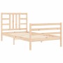 Bed frame with solid wood headboard 90x200 cm by vidaXL, Beds and slatted bases - Ref: Foro24-3193906, Price: 88,80 €, Discou...