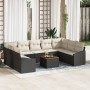 Juego de Sofás de Jardín de 10 Piezas con Cojines Negro Poliratán Acacia by , Outdoor sofas - Ref: Foro24-3347873, Price: 561...