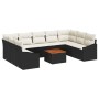 Juego de Sofás de Jardín de 10 Piezas con Cojines Negro Poliratán Acacia by , Outdoor sofas - Ref: Foro24-3347873, Price: 561...