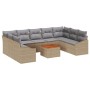 Juego de Sofá de Jardín de 10 Piezas con Cojines Beige Poliratán Acacia von , Outdoor-Sofas - Ref: Foro24-3347875, Preis: 592...