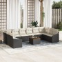 Juego de Sofá de Jardín de 11 Piezas con Cojines Negro Poliratán Acacia de , Sofás de exterior - Ref: Foro24-3347880, Precio:...