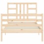 Bed frame with solid wood headboard 90x200 cm by vidaXL, Beds and slatted bases - Ref: Foro24-3193906, Price: 88,80 €, Discou...