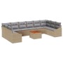 Juego de Sofá para Jardín de 11 Piezas con Cojines Beige de Ratán Acacia by , Outdoor sofas - Ref: Foro24-3347882, Price: 693...