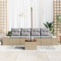 Juego de Sofás de Jardín de 5 Piezas con Cojines Beige de Poliratán Acacia von , Outdoor-Sofas - Ref: Foro24-3347889, Preis: ...