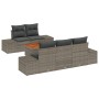 Set de Sofás de Jardín de 6 Piezas con Cojines Gris Ratán Polimérico Acacia by , Outdoor sofas - Ref: Foro24-3347895, Price: ...