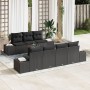 Juego de sofá de jardín de 8 piezas con cojines negros de poliratán by , Outdoor sofas - Ref: Foro24-3347919, Price: 563,58 €...