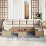 Juego de Sofá de Jardín de 8 Piezas con Cojines Beige de Poliratán Acacia von , Outdoor-Sofas - Ref: Foro24-3347925, Preis: 5...