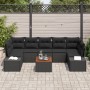 Juego de Sofás de Jardín de 8 Piezas con Cojines Negro Poliratán Acacia by , Outdoor sofas - Ref: Foro24-3347926, Price: 546,...