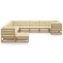 Gartenmöbel-Set 11-tlg. Kissen aus honigbraunem Kiefernholz von vidaXL, Gartensets - Ref: Foro24-3077097, Preis: 1,00 €, Raba...