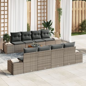 Juego de Sofá de Jardín de 9 Piezas con Cojines Gris de Ratán Poli by , Outdoor sofas - Ref: Foro24-3347930, Price: 626,84 €,...