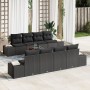 Juego de Sofás de Jardín de 9 Piezas con Cojines Negros de Poliratán by , Outdoor sofas - Ref: Foro24-3347933, Price: 633,98 ...