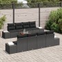 Juego de Sofás de Jardín de 9 Piezas con Cojines Negros de Poliratán by , Outdoor sofas - Ref: Foro24-3347933, Price: 633,98 ...