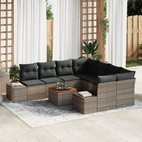 Conjunto de Sofás de Jardín 9 Piezas Gris Poliratán by , Outdoor sofas - Ref: Foro24-3347937, Price: 572,08 €, Discount: %