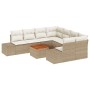 Juego de Sofás de Jardín Juego de 9 Beige y crema Rattan, Poliéster von , Outdoor-Sofas - Ref: Foro24-3347939, Preis: 615,49 ...