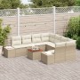 Juego de Sofás de Jardín Juego de 9 Beige y crema Rattan, Poliéster von , Outdoor-Sofas - Ref: Foro24-3347939, Preis: 615,49 ...