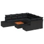 Juego de Sofás de Jardín Conjunto de 9 Piezas Negro Polirratán de , Sofás de exterior - Ref: Foro24-3347940, Precio: 592,77 €...