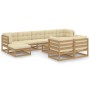Gartenmöbel-Set 10 Stück honigbraune Kissen aus Kiefernholz von vidaXL, Gartensets - Ref: Foro24-3077162, Preis: 921,87 €, Ra...