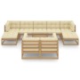Gartenmöbel-Set 10 Stück honigbraune Kissen aus Kiefernholz von vidaXL, Gartensets - Ref: Foro24-3077162, Preis: 921,87 €, Ra...