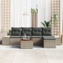 Conjunto de sofá de jardín de 6 piezas con cojines gris ratán sintético acacia von , Outdoor-Sofas - Ref: Foro24-3347944, Pre...