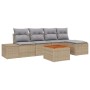 Juego de sofá de jardín de 6 piezas con cojines Beige Poliratán Acacia by , Outdoor sofas - Ref: Foro24-3347945, Price: 372,7...