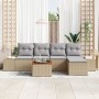 Juego de sofá de jardín de 6 piezas con cojines Beige Poliratán Acacia by , Outdoor sofas - Ref: Foro24-3347945, Price: 372,7...