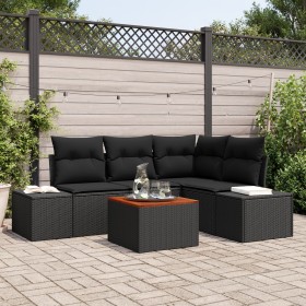 Juego de sofá de jardín 5 piezas Negro de , Sofás de exterior - Ref: Foro24-3347954, Precio: 355,63 €, Descuento: %