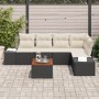 Set de Sofá de Jardín de 6 Piezas con Cojines Negro Ratán Acacia by , Outdoor sofas - Ref: Foro24-3347957, Price: 394,30 €, D...