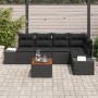 Juego de Sofá de Jardín de 6 Piezas con Cojines Polirratán Negro Acacia von , Outdoor-Sofas - Ref: Foro24-3347961, Preis: 411...