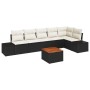 Juego de Sofá de Jardín de 7 Piezas con Cojines en Ratán Poliéster Negro y Acacia by , Outdoor sofas - Ref: Foro24-3347964, P...