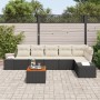 Juego de Sofá de Jardín de 7 Piezas con Cojines en Ratán Poliéster Negro y Acacia by , Outdoor sofas - Ref: Foro24-3347964, P...