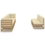 Gartenmöbel Set 8 Stück Kissen Honig Braun Kiefer Holz von vidaXL, Gartensets - Ref: Foro24-3077147, Preis: 855,28 €, Rabatt: %