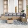 Conjunto de Sofá de Jardín de 7 Piezas con Cojines Beige de Poliratán by , Outdoor sofas - Ref: Foro24-3347966, Price: 476,23...