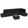 Conjunto de Sofá de Jardín de 7 Piezas con Cojines Negro Poliratán Acacia von , Outdoor-Sofas - Ref: Foro24-3347968, Preis: 4...