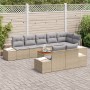 Juego de Sofás de Jardín de 9 Piezas con Cojines Beige de Ratán de Polietileno Acacia by , Outdoor sofas - Ref: Foro24-334797...