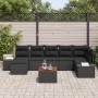 Juego de Sofá de Jardín 8 Piezas Negro Ratán y Madera Amplio by , Outdoor sofas - Ref: Foro24-3347989, Price: 509,72 €, Disco...