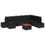 Juego de Sofá de Jardín de 9 Piezas con Cojines Negro Poliratán Acacia by , Outdoor sofas - Ref: Foro24-3347996, Price: 572,7...