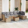 Conjunto de Sofá de Jardín de 8 Piezas con Cojines Beige Poliratán Acacia de , Sofás de exterior - Ref: Foro24-3348046, Preci...