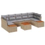 Conjunto de Sofá de Jardín de 8 Piezas con Cojines Beige Poliratán Acacia de , Sofás de exterior - Ref: Foro24-3348046, Preci...