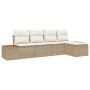 Juego de Sofá de Jardín de 5 Piezas con Cojines Beige Ratán Sintético Acacia by , Outdoor sofas - Ref: Foro24-3348067, Price:...