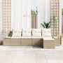 Juego de Sofá de Jardín de 5 Piezas con Cojines Beige Ratán Sintético Acacia by , Outdoor sofas - Ref: Foro24-3348067, Price:...