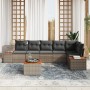 Conjunto de Sofá de Jardín de 7 Piezas con Cojines Gris Poliratán Acacia by , Outdoor sofas - Ref: Foro24-3348100, Price: 469...