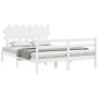 Weißer Massivholzbettrahmen mit Kopfteil 140x190 cm von vidaXL, Betten und Lattenroste - Ref: Foro24-3195267, Preis: 132,17 €...