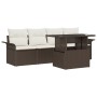 Conjunto de Sofá de Jardín de 5 Piezas con Cojines Marrón de Ratán Polietileno by , Outdoor sofas - Ref: Foro24-3348184, Pric...